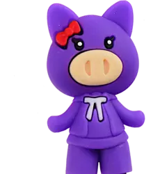 Tokyo Design Studio - Children Chopsticks Pig Girl Purple 22cm