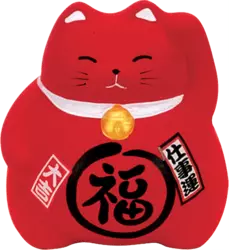 Tokyo Design Studio - Lucky Cat Piggy Bank Red 9cm