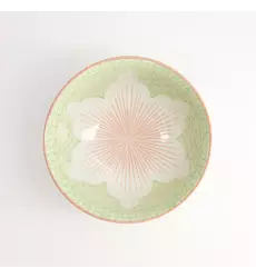Tokyo Design Studio - Lily Flower Tayo Bowl 14.8x6.8 Green 550ml 6pcs.