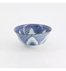 Tokyo Design Studio - Lily Flower Tayo Bowl 14.8x6.8 Blue 550ml 6pcs.
