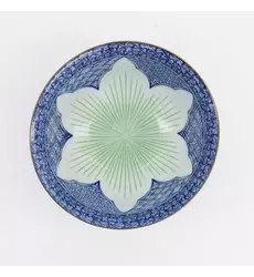 Tokyo Design Studio - Lily Flower Tayo Bowl 14.8x6.8 Blue 550ml 6pcs.
