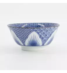 Tokyo Design Studio - Lily Flower Tayo Bowl 14.8x6.8 Blue 550ml 6pcs.
